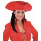 Chapeau tricorne rouge adulte luxe