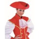 Chapeau tricorne rouge adulte luxe