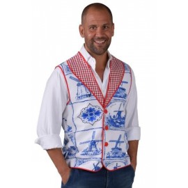 Déguisement Hollandais gilet Bleu de Delft homme luxe