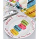 Assiettes Macarons carton blanc 22.5 cm les 10