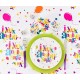 Nappe plastique joyeux anniversaire festif 132 x 220 cm