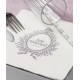 Serviette de table just married blanc cassé papier les 20