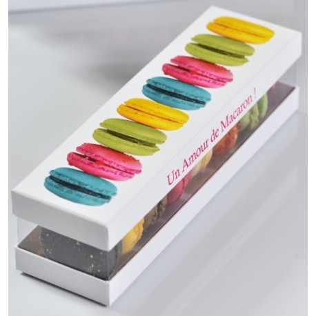 Boîte macarons couleur en carton pour 8 macarons les 10