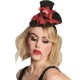 Mini chapeau haut de forme noir Halloween avec oeil femme 