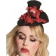 Mini chapeau haut de forme noir Halloween avec oeil femme 