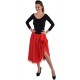 Jupe mi-longue rouge avec dentelle femme luxe