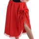 Jupe mi-longue rouge avec dentelle femme luxe