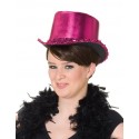 Chapeau haut de forme fuchsia femme luxe 