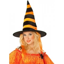 Chapeau sorcière avec cheveux orange femme