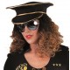 Casquette policier noire adulte luxe