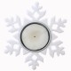Bougeoir flocon de neige blanc pailleté 10.7 cm