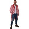 Déguisement queue de pie damier rouge blanc homme luxe