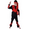 Déguisement ninja garçon luxe noir rouge