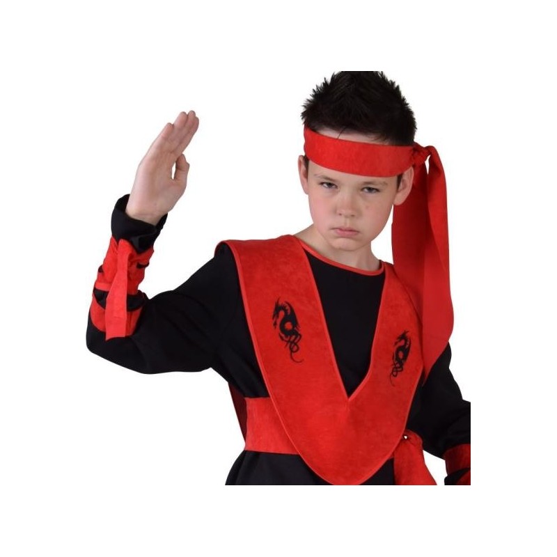 Déguisement ninja rouge étoiles garçon