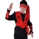 Déguisement ninja garçon luxe noir rouge