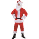 Costume Complet Père Noël Adulte Grande Taille - Pantalon élastique, Veste, Ceinture & Chapeau - Pour Fêtes Et Cosplay