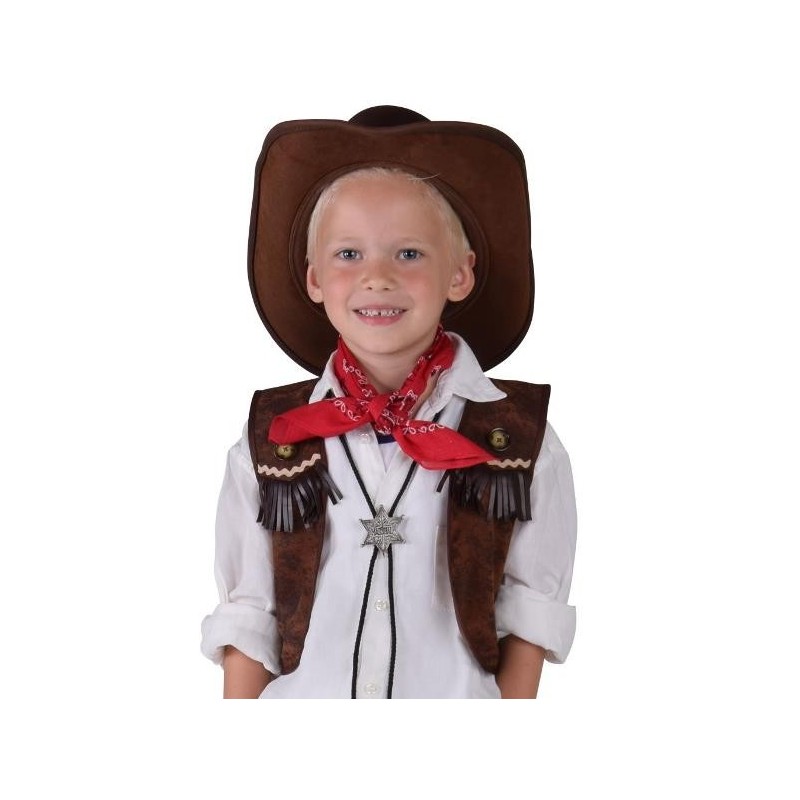 Déguisement Cowboy Western - Gilet à Franges Et Pompons Pour Enfant, Garçon Ou Fille
