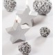 Boule rotin paillettes argent diamètres assortis les 10