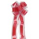 Noeud tulle pans longs rouge 10 cm