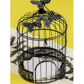 Tirelire cage à oiseaux noire 31 cm