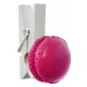 Macaron fuchsia sur mini pince en bois les 4