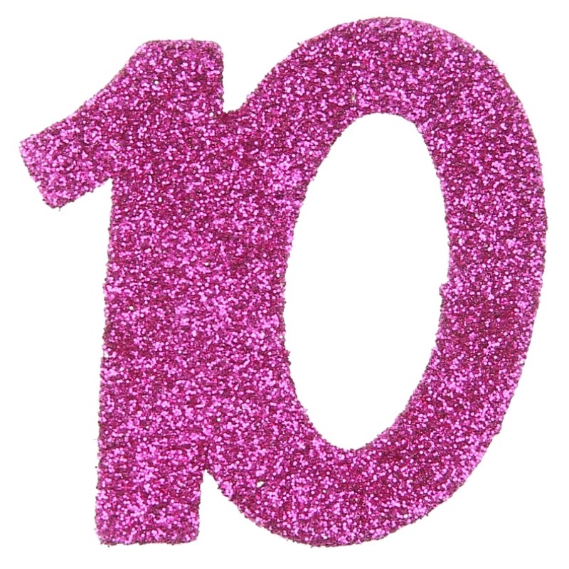 Confettis Anniversaire 10 Ans Fuchsia Paillete Les 6 Confettis De Table