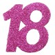 Confettis anniversaire 18 ans fuchsia pailleté les 6