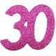 Confettis anniversaire 30 ans fuchsia pailleté les 6