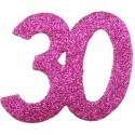 Confettis anniversaire 30 ans fuchsia pailleté les 6