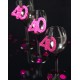 Confettis anniversaire 40 ans fuchsia pailleté les 6