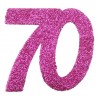 Confettis anniversaire 70 ans fuchsia pailleté les 6
