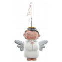Marque place ange blanc figurine avec pince 11 x 7 cm