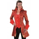 Déguisement marquise veste brocart rouge femme luxe