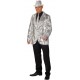 Déguisement veste disco argent à paillettes homme