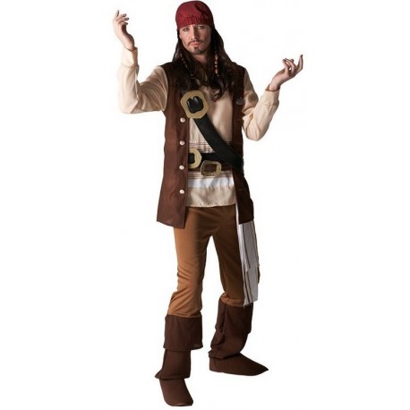 Homme Pirate Des Caraïbes Jack Sparrow Costume Déguisement Adultes Costume