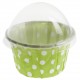 Boîte à dragées Cupcake vert anis à pois blancs les 6