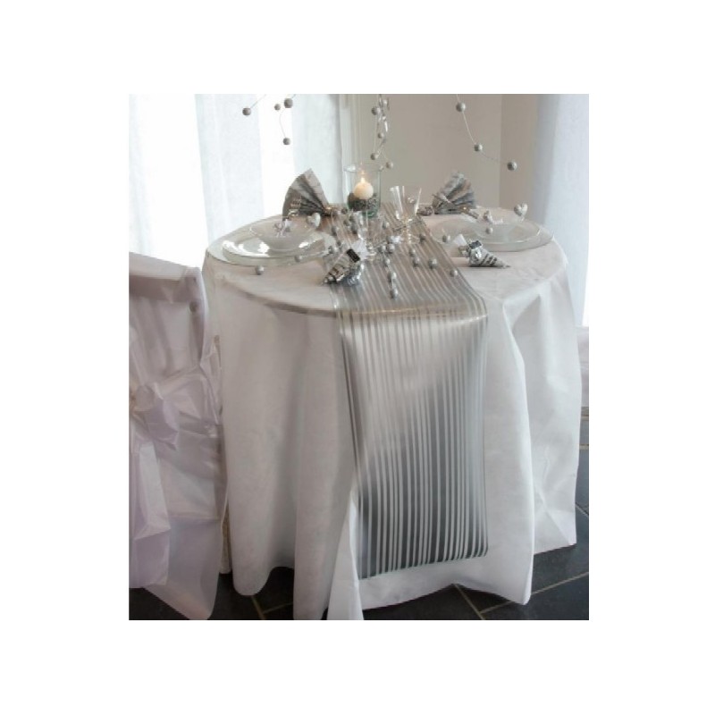 Nappe ronde en intissé 240 cm Blanche