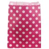 Sachets papier fuchsia à pois blancs 18 cm les 24