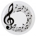 Assiettes notes de musique carton blanc 22.5 cm les 10