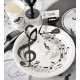 Assiette notes de musique carton blanc 22.5 cm les 10