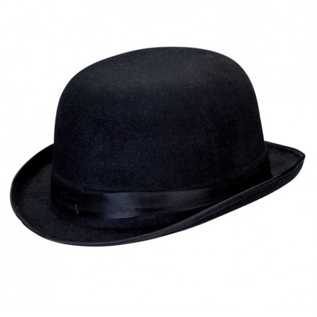 Chapeau melon noir velours adulte