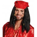 Perruque pirate homme avec bandana rouge