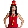 Mini chapeau hippie rouge avec cravate hippie femme