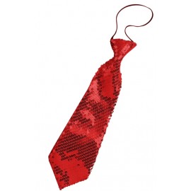 Cravate à paillettes rouge adulte