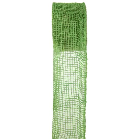 Ruban toile de jute vert 7 cm x 5 M