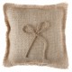 Coussin alliances toile de jute naturelle