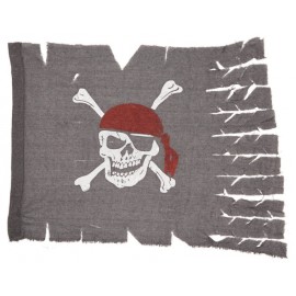 Drapeau pirate gris en tissu 70 x 95 cm