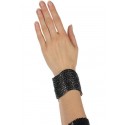 Bracelet large noir à paillettes femme (Bijou)