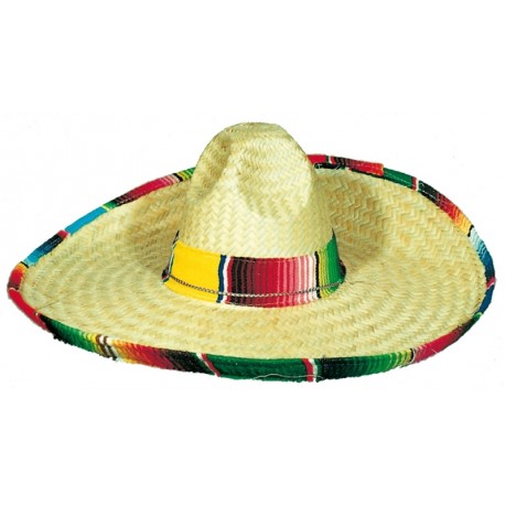 Chapeau mexicain Sombrero en paille adulte