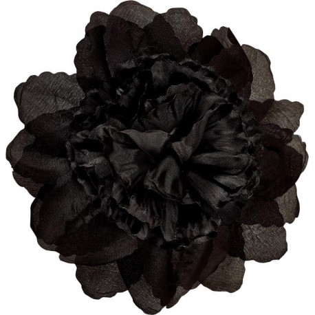 Pince à cheveux fleur noire (double fleurs) 20 cm